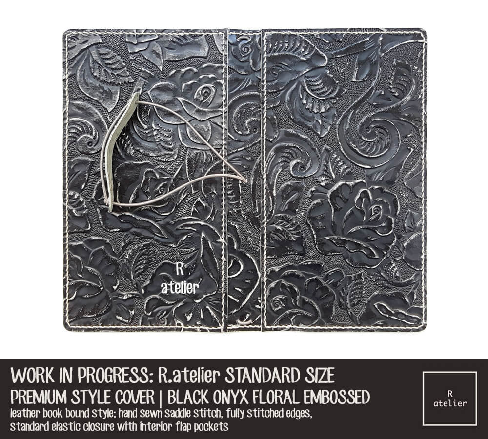 Work In Progress: R.atelier Black Onyx Floral Embossed Standard Size Premium Style Leather Cover