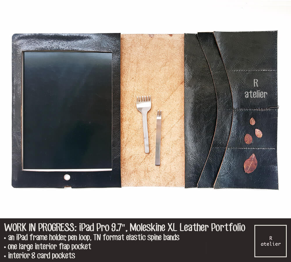 WORK IN PROGRESS: R.atelier iPad Pro 9.7" Moleskine XL Leather Portfolio Cover