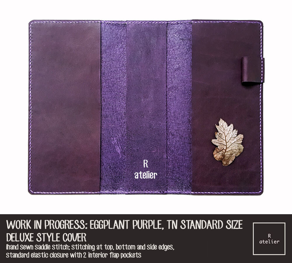 WORK IN PROGRESS: R.atelier Eggplant Purple TN Standard Size Deluxe Style Leather Cover