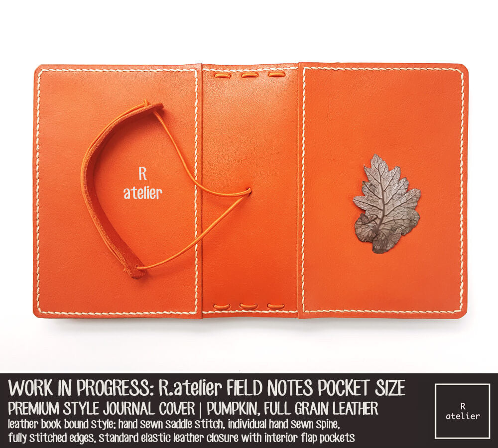 WORK IN PROGRESS: R.atelier Pumpkin Pocket Size Premium Leather Notebook Cover