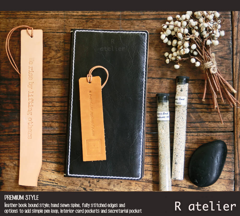 ✭ R.ATELIER HOBONICHI TECHO "WEEKS" LEATHER COVER: BISTRE BLACK ✭