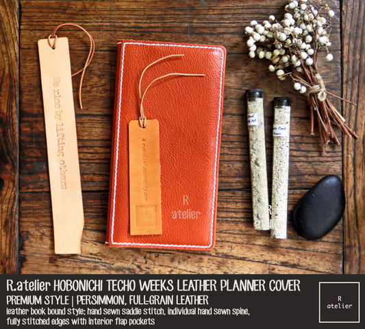 ✭ R.ATELIER HOBONICHI TECHO "WEEKS" LEATHER COVER: PERSIMMON COLOR ✭