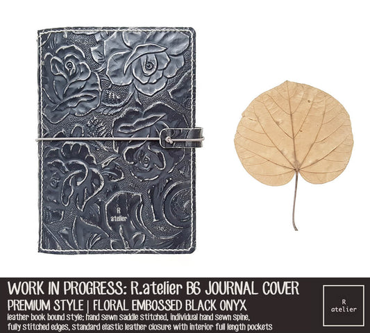 WORK IN PROGRESS: R.atelier Floral Embossed B6 Premium Leather Notebook Cover