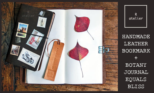 R.atelier Handmade Leather Bookmark + Traveler's Notebook Journals