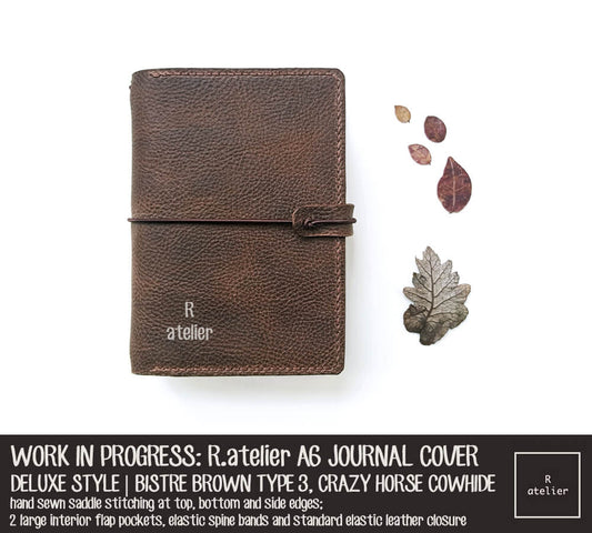 WORK IN PROGRESS: R.atelier Bistre Brown Type 3 A6 Deluxe Style Leather Journal Cover