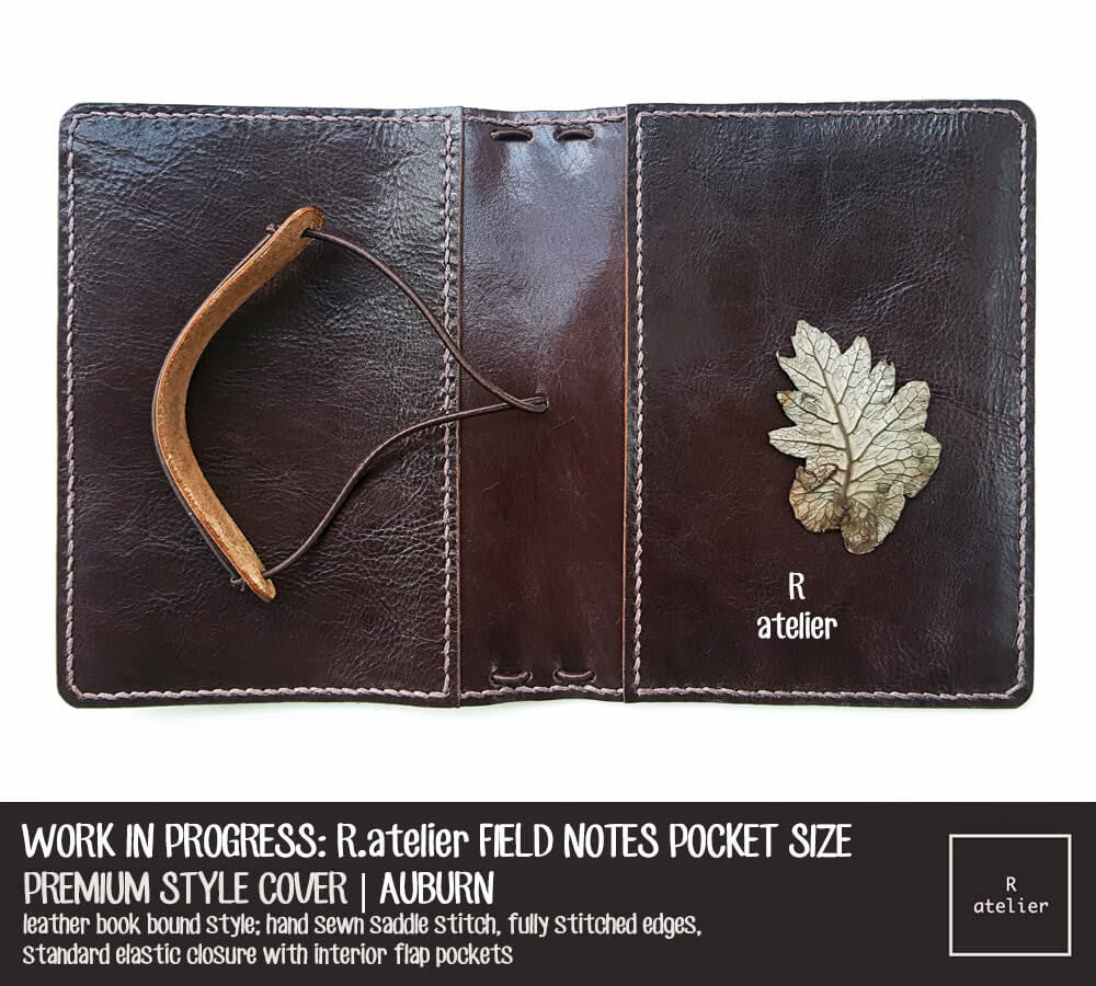 WORK IN PROGRESS: R.atelier Auburn Field Notes Pocket Size Leather Notebook Cover