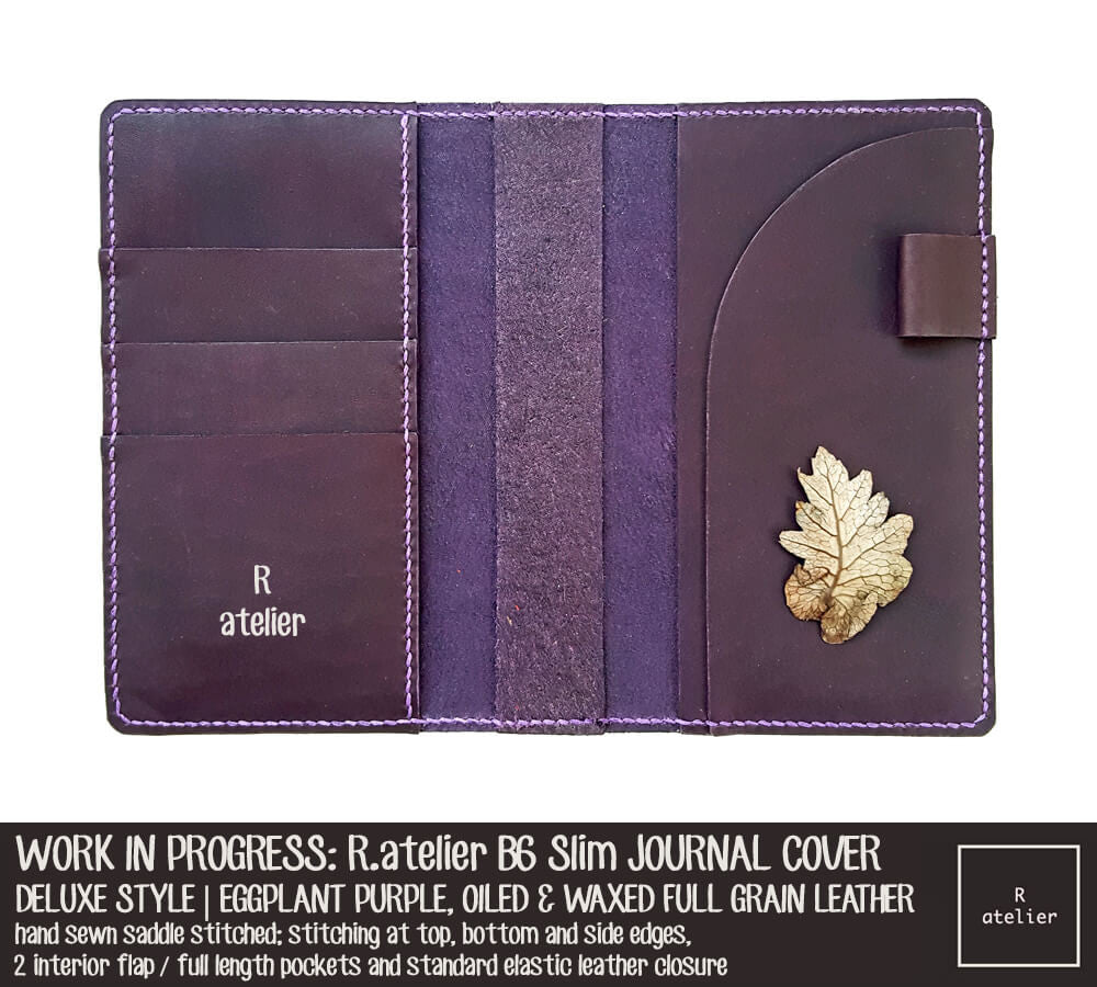 WORK IN PROGRESS: R.atelier Eggplant Purple B6 Slim Deluxe Leather Notebook Cover