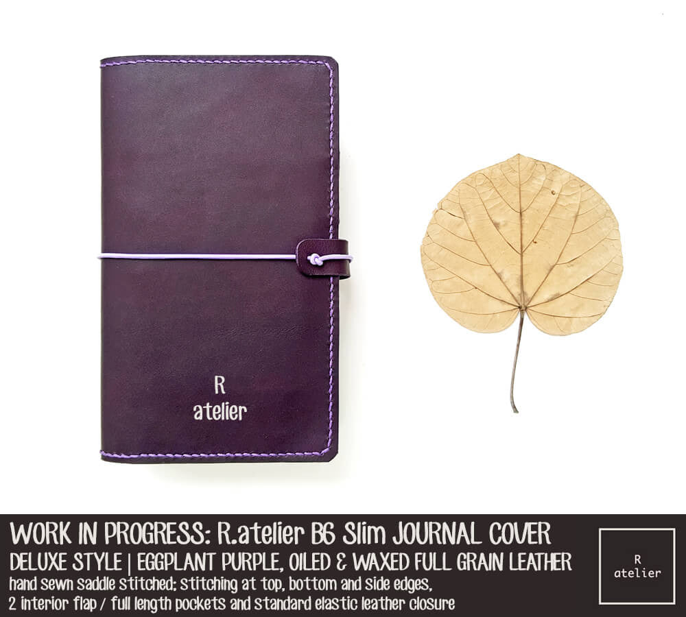 WORK IN PROGRESS: R.atelier Eggplant Purple B6 Slim Deluxe Leather Notebook Cover