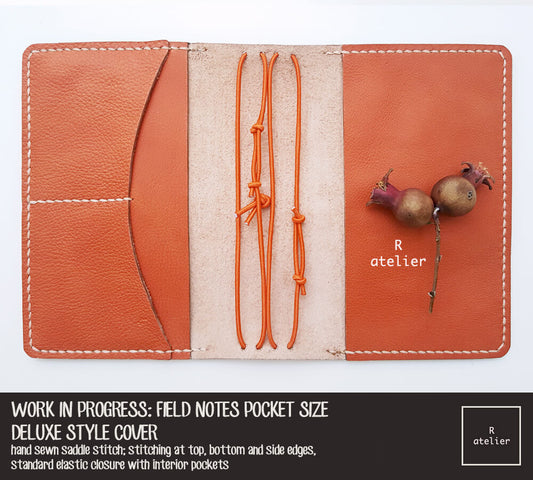 WORK IN PROGRESS: R.atelier Field Notes Pocket Size Leather Cover | Pumpkin