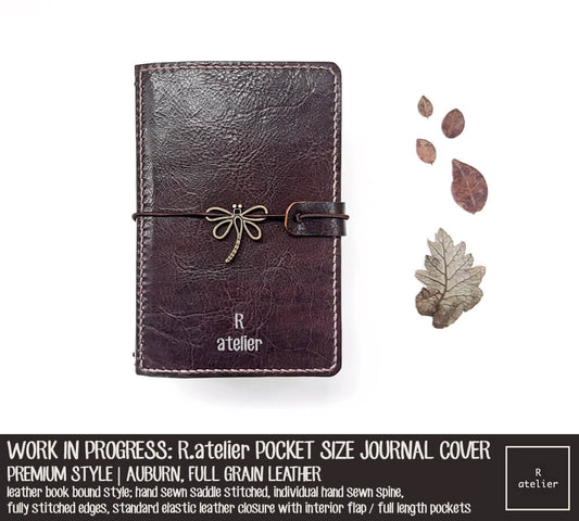 WORK IN PROGRESS: R.atelier Auburn Pocket Size Premium Leather Notebook Cover