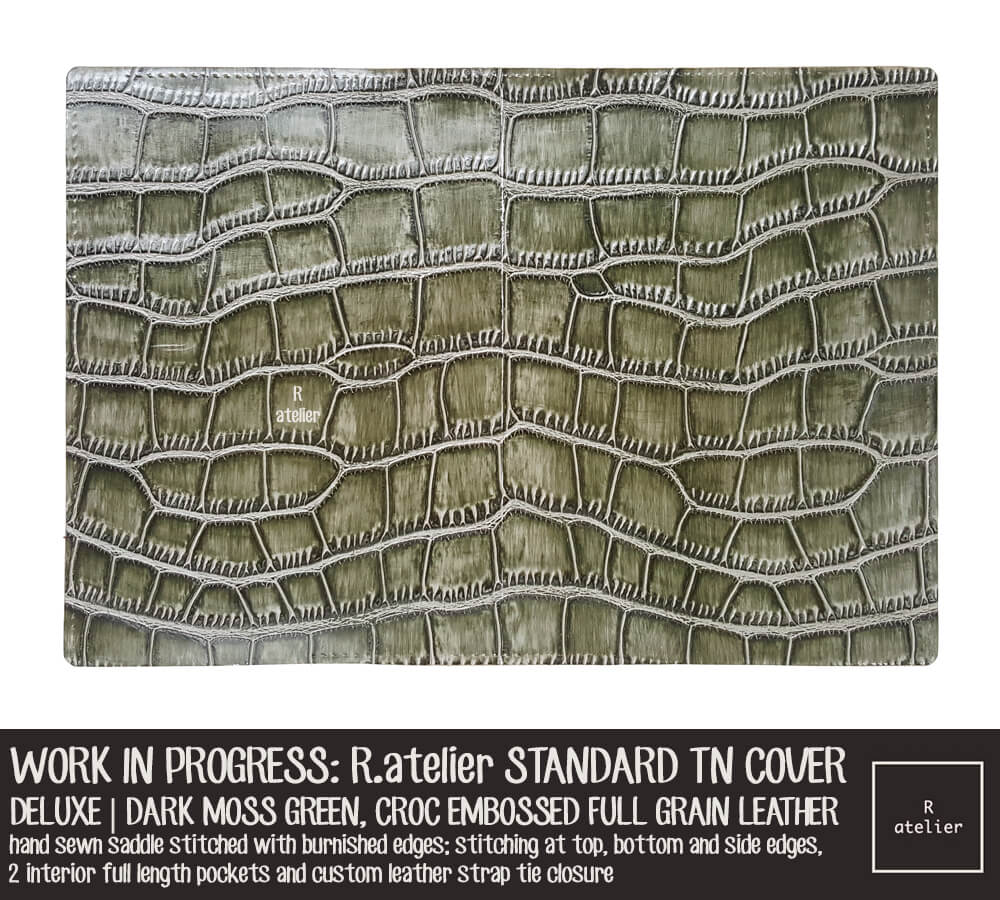 Work in Progress: R.atelier Dark Moss Green Standard TN Leather Journal Cover
