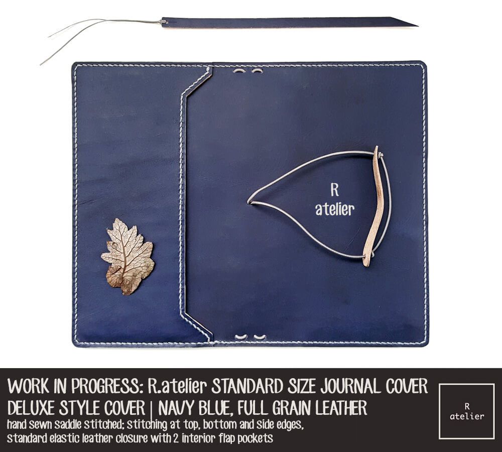 WORK IN PROGRESS: R.atelier Navy Blue Standard Size Deluxe Style Leather Cover