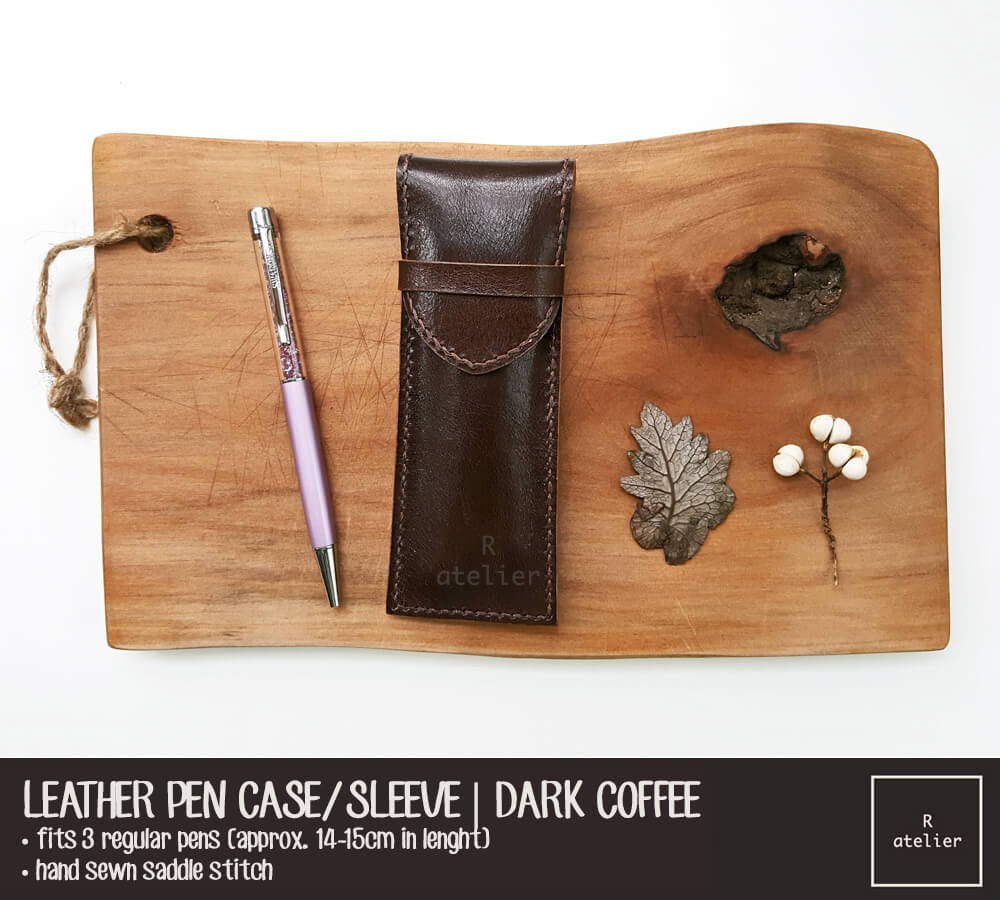 R.atelier Dark Coffee Handmade Leather Pen Case / Sleeve