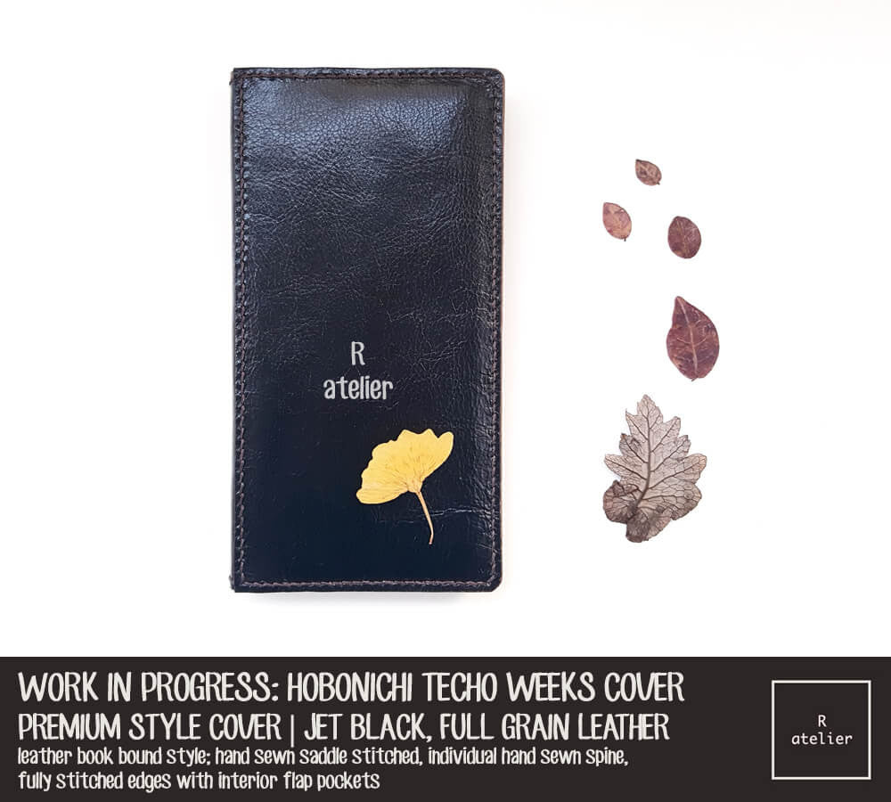 WORK IN PROGRESS: R.atelier Jet Black Hobonichi Techo Weeks Planner Leather Cover