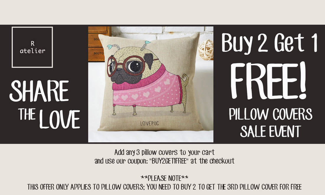 PILLOW COVERS SALE EVENT: BUY 2 GET 1 FREE!