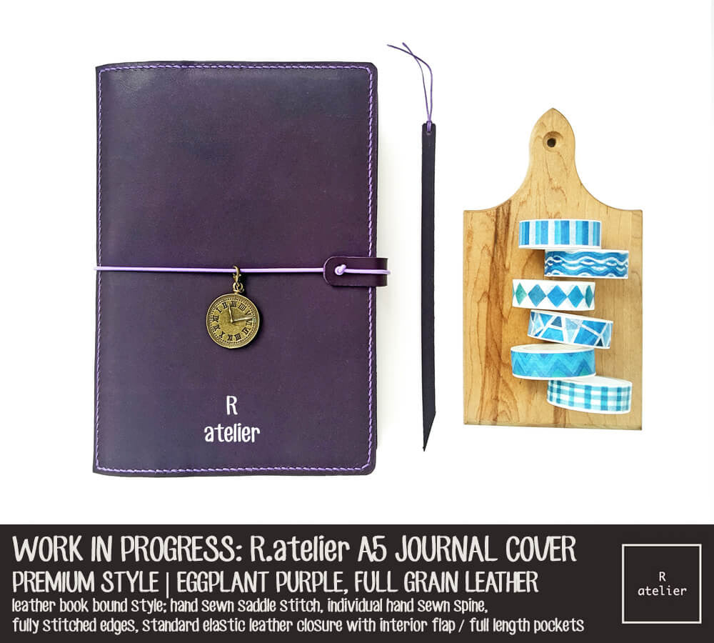 WORK IN PROGRESS: R.atelier Eggplant Purple A5 Premium Leather Notebook Cover