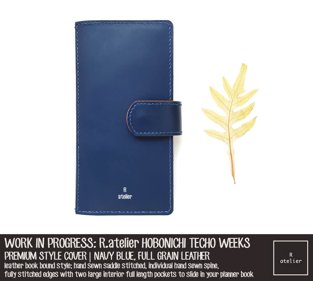 WORK IN PROGRESS: R.atelier Navy Blue Hobonichi Techo Weeks Planner Leather Cover