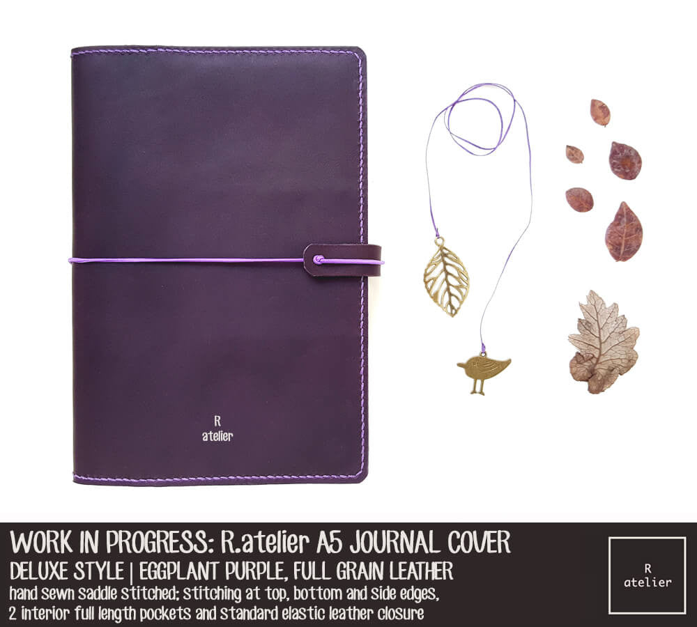 Work In Progress: R.atelier Eggplant Purple A5 Deluxe Leather Notebook Cover