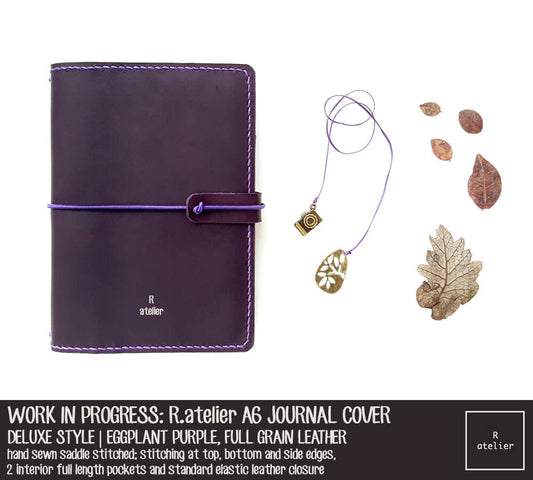 Work In Progress: R.atelier Eggplant Purple A6 Deluxe Leather Notebook Cover