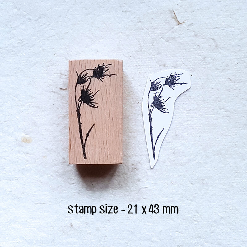 Chinoiserie Botanical Silhouette Scrapbooking Wooden Stamp