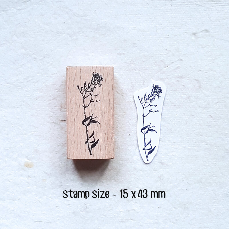 Chinoiserie Botanical Silhouette Scrapbooking Wooden Stamp