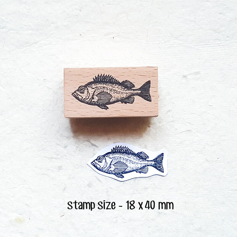 Ocean Saltwater Fish Scrapbooking Wooden Stamp