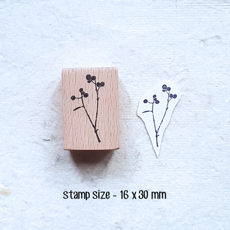 Chinoiserie Botanical Silhouette Scrapbooking Wooden Stamp