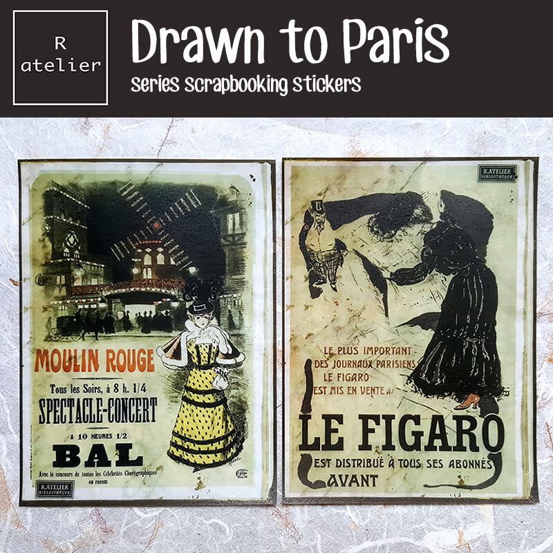 Drawn to Paris Series Scrapbooking Washi Stickers