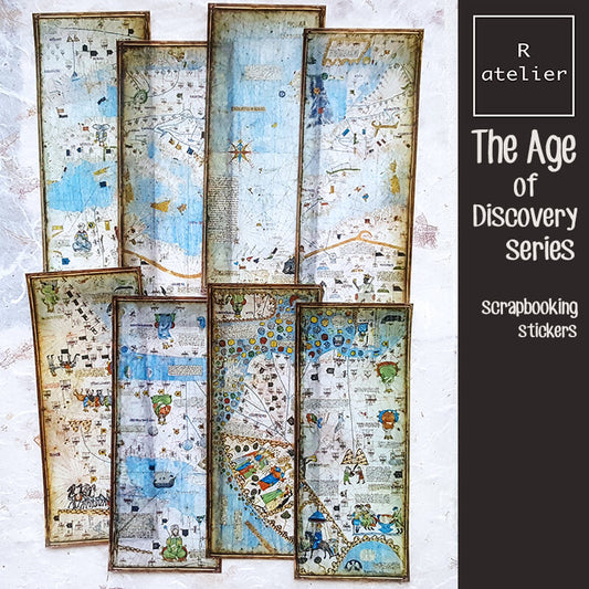 Age of Discovery Exploration Old Maps Scrapbooking Washi Stickers