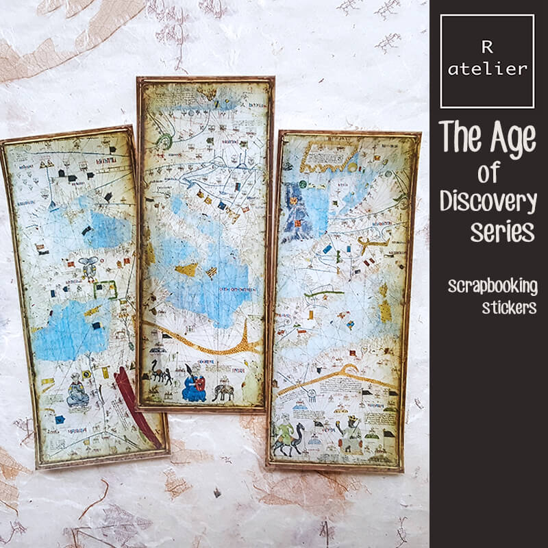 Age of Discovery Exploration Old Maps Scrapbooking Washi Stickers