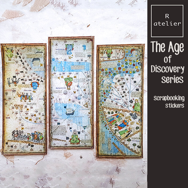 Age of Discovery Exploration Old Maps Scrapbooking Washi Stickers