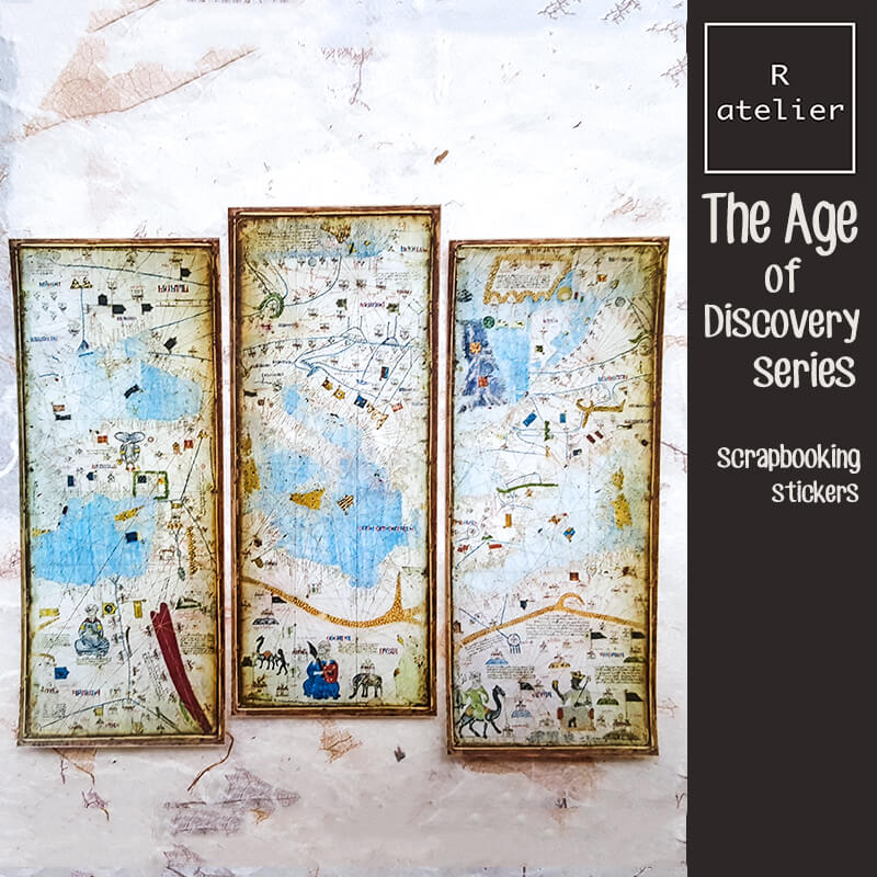 Age of Discovery Exploration Old Maps Scrapbooking Washi Stickers