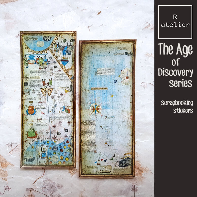 Age of Discovery Exploration Old Maps Scrapbooking Washi Stickers