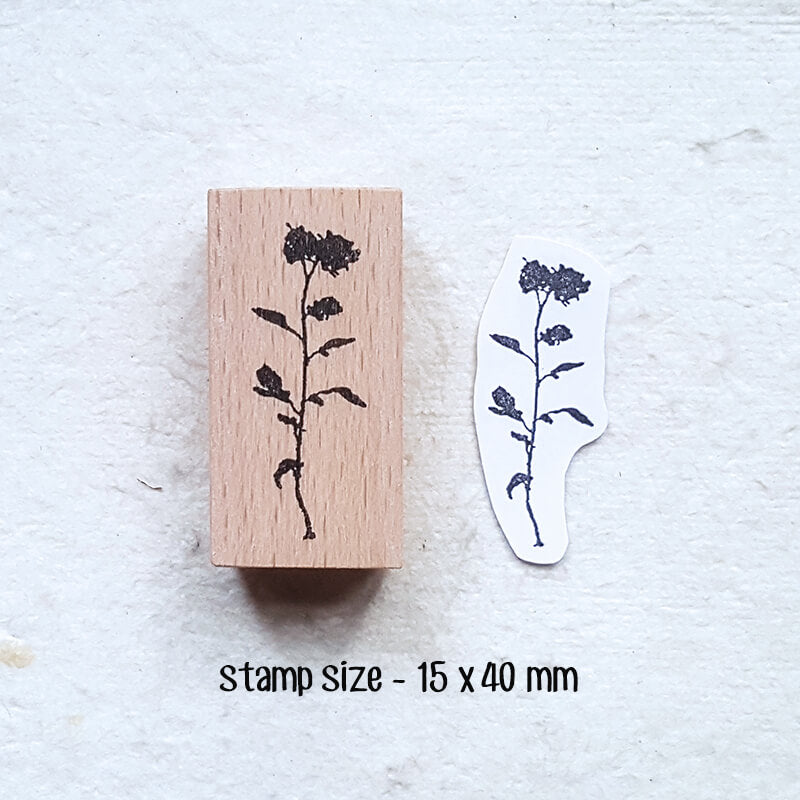 Chinoiserie Botanical Silhouette Scrapbooking Wooden Stamp