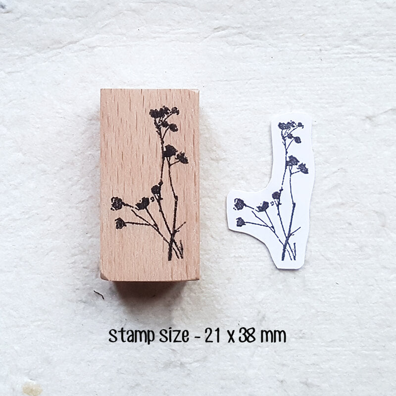 Chinoiserie Botanical Silhouette Scrapbooking Wooden Stamp