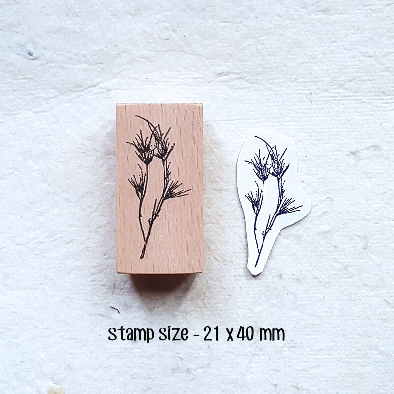 Chinoiserie Botanical Silhouette Scrapbooking Wooden Stamp