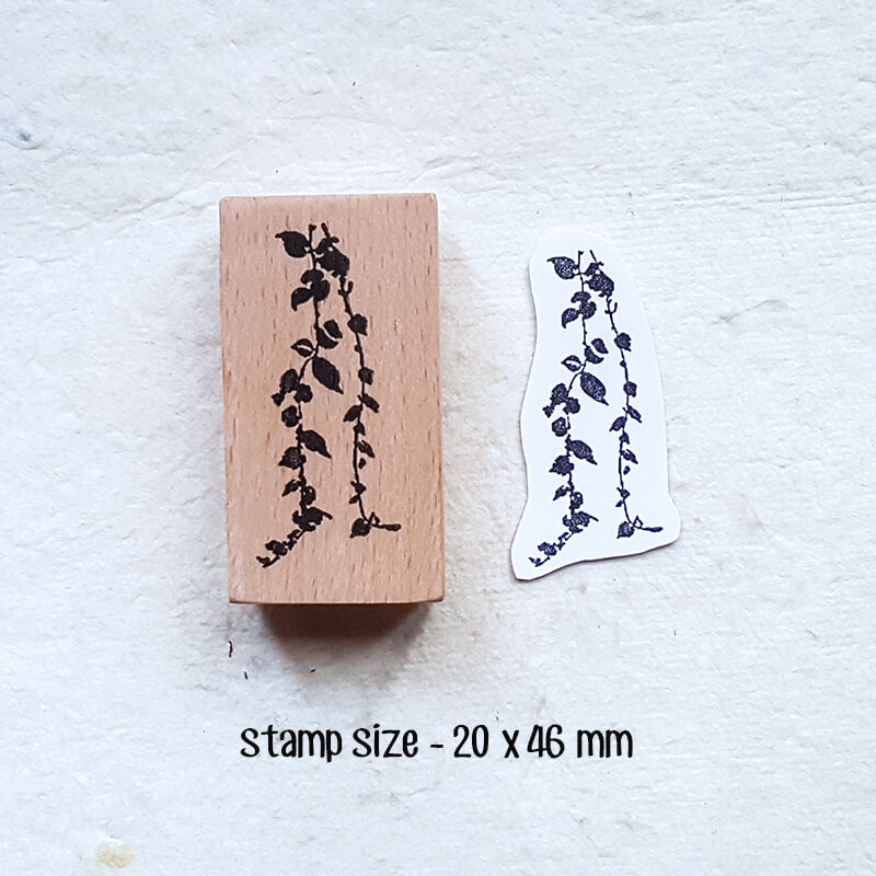 Chinoiserie Botanical Silhouette Scrapbooking Wooden Stamp