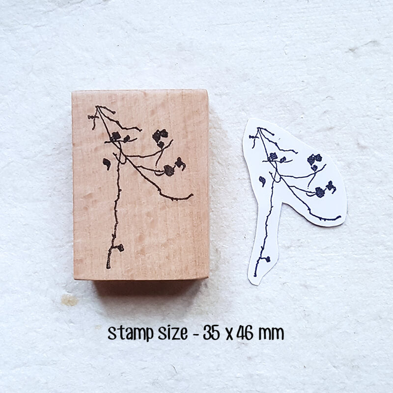 Chinoiserie Botanical Silhouette Scrapbooking Wooden Stamp