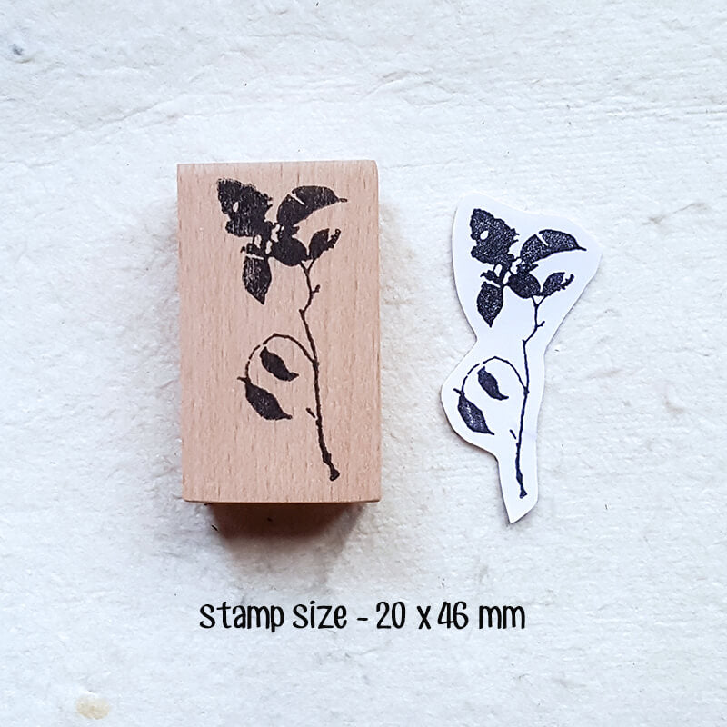 Chinoiserie Botanical Silhouette Scrapbooking Wooden Stamp