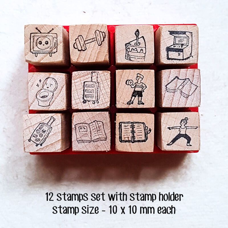 Mini Tiny Daily Life Diary Scrapbooking Wooden Stamp