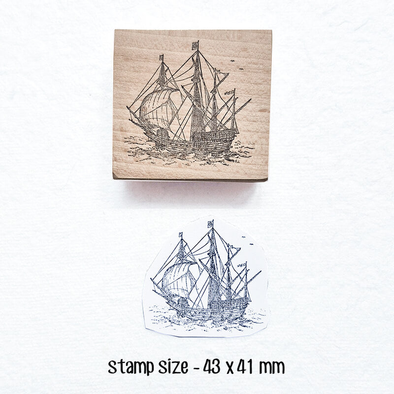 Tall Ships Galleons Age of Discovery Scrapbooking Stamp