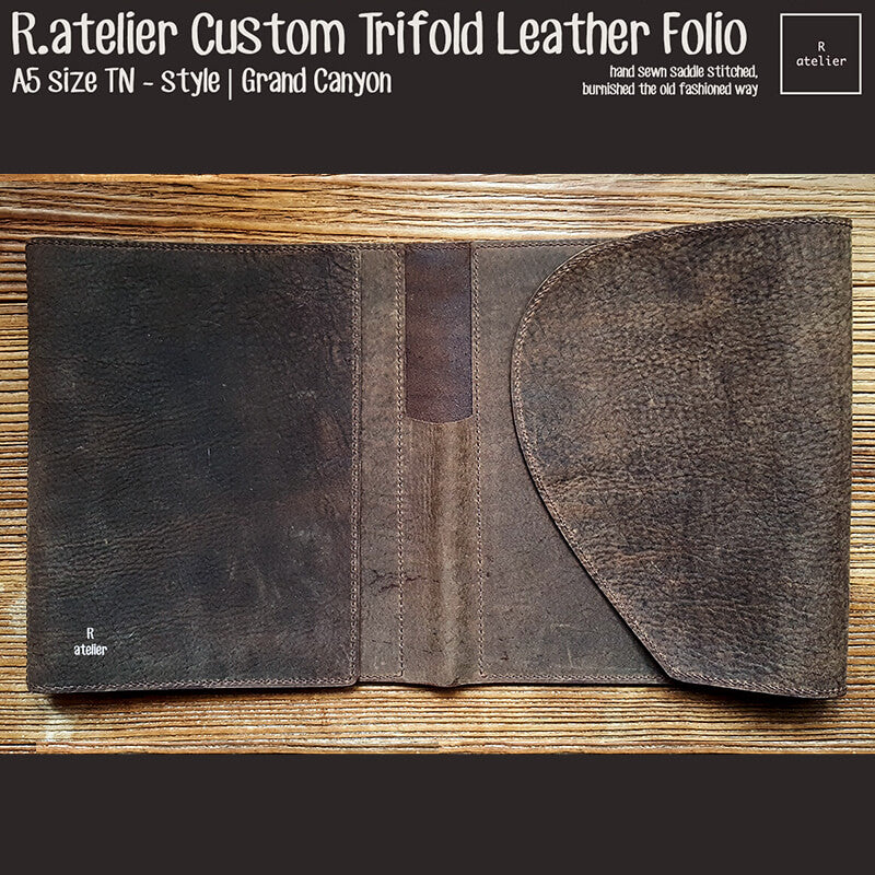 R.atelier A5 Trifold TN Leather Notebook Folio Cover