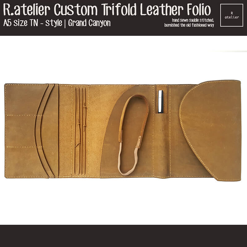 R.atelier A5 Trifold TN Leather Notebook Folio Cover