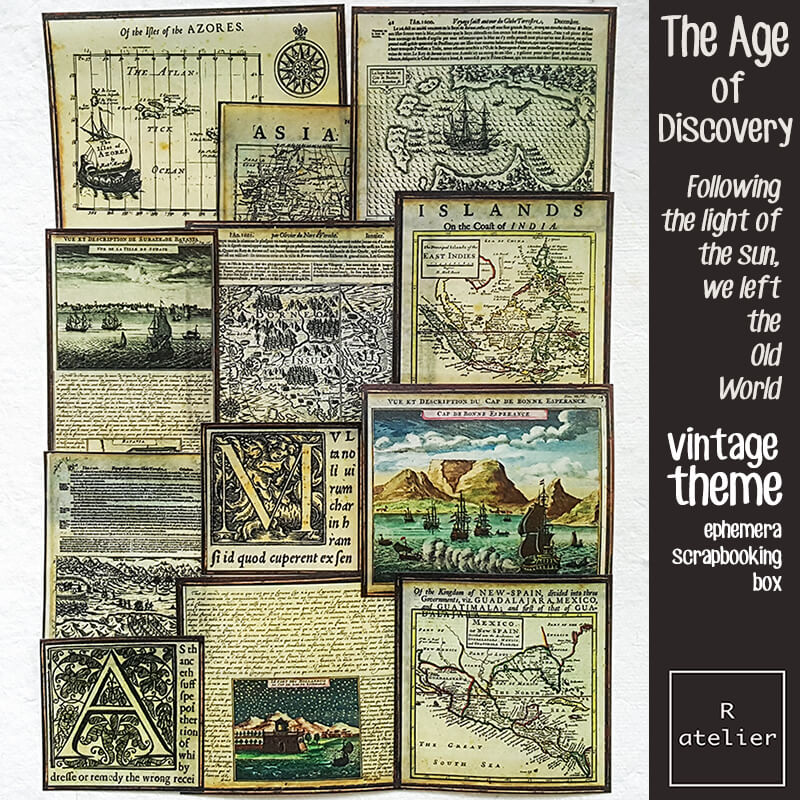 The Age of Discovery Junk Journaling Ephemera Scrapbooking Box