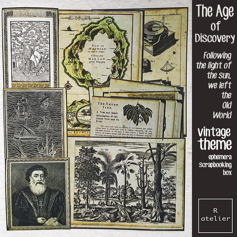 The Age of Discovery Junk Journaling Ephemera Scrapbooking Box