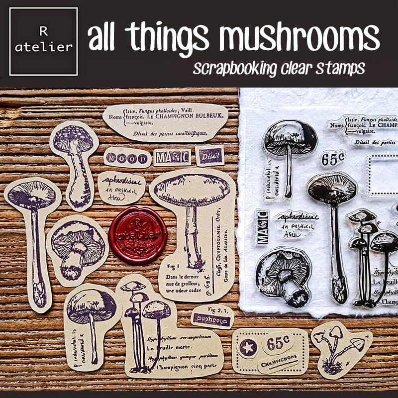 All Things Mushrooms Scrapbooking Clear Stamps