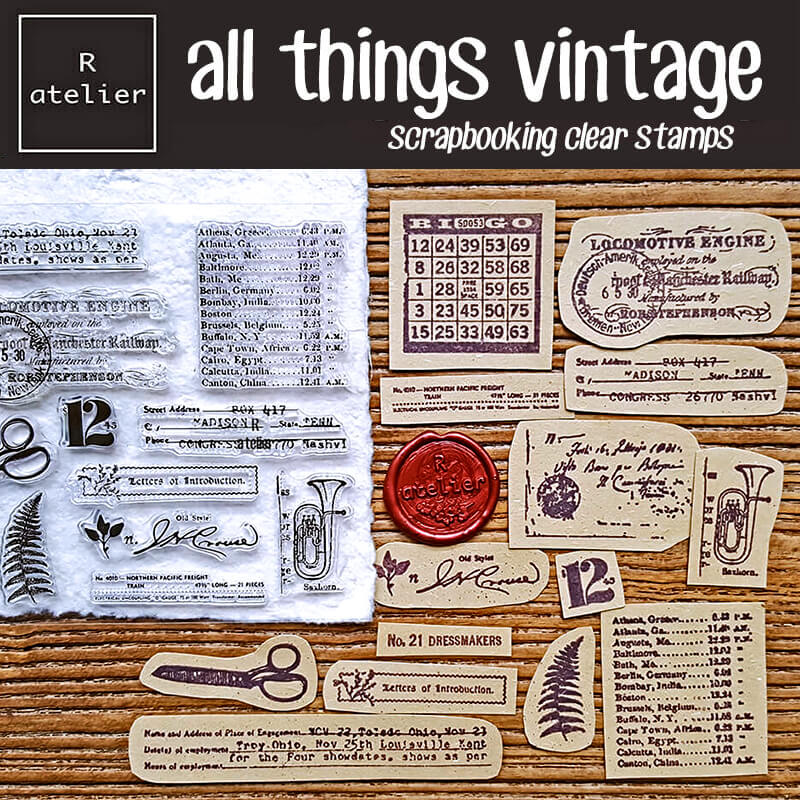 All Things Vintage Series Scrapbooking Clear Stamps