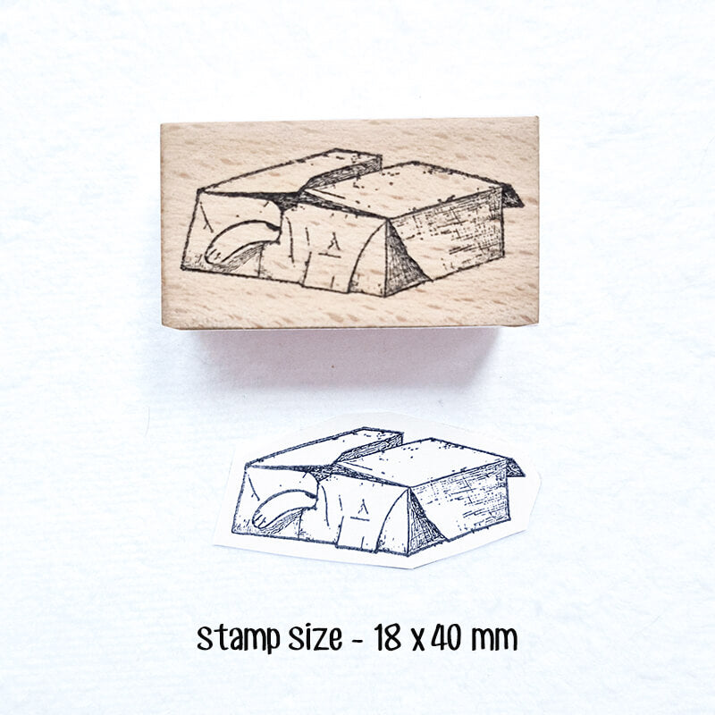 My Cat Loves Boxes Scrapbooking Wooden Stamp