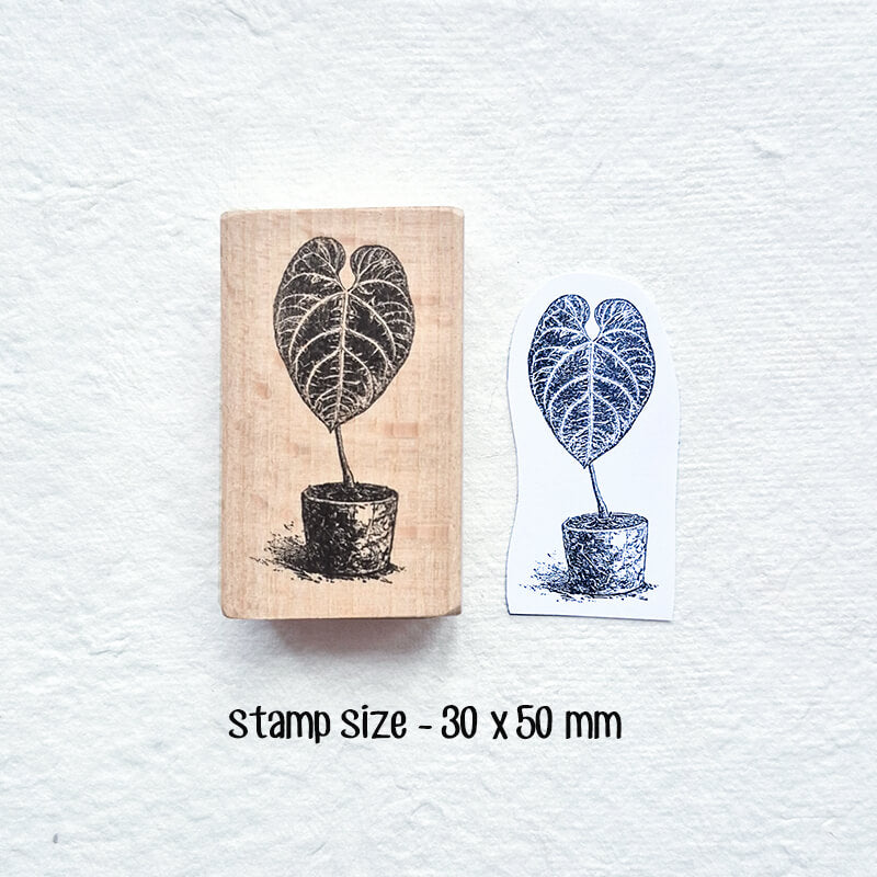Tropical Indoor Aroids Plants Scrapbooking Wooden Stamp