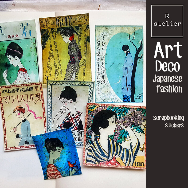 Art Deco Japanese Fashion Scrapbooking Washi Stickers